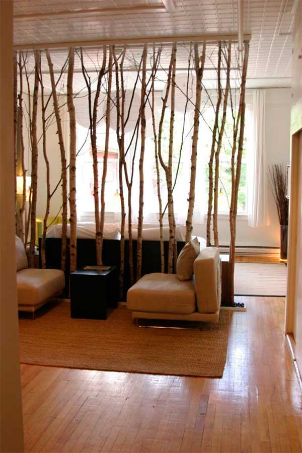 Оформление комнаты деревом