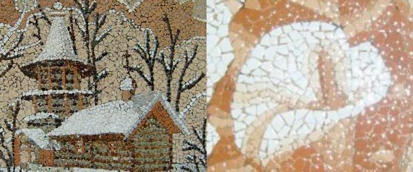 Мозаика из яичной скорлупы в естественных цветах