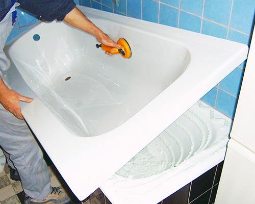 Технология установки акриловой вставки в старую чугунную ванну