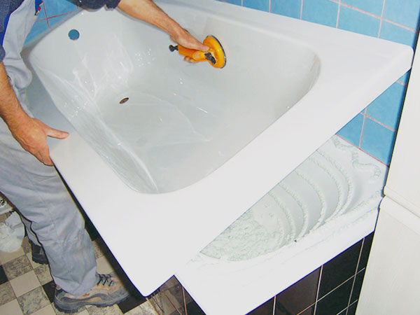 Восстановление эмали ванны акриловым вкладышем